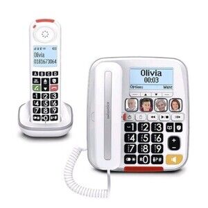 SWISSVOICE 3355 DECT 6.0 Corded Big Button Phone and Additional Cordless Handset